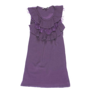 Вязаное фиолетовое детское платье